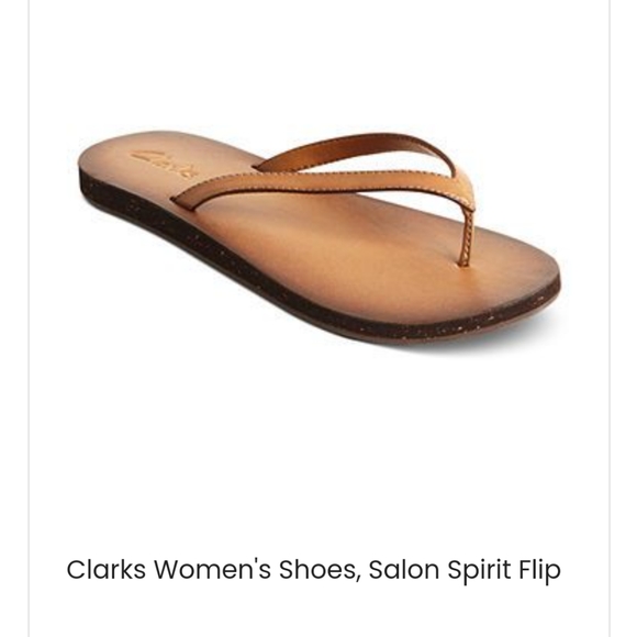 Clarks Tan Salon Spirit Flip-Flop Sandals - Picture 14 of 14